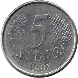Бразилия 5 сентаво 1997 год