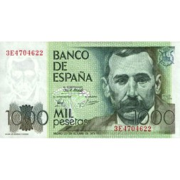Испания 1000 песет 1979 год - Бенито Перес Гальдос. Канарские Острова UNC