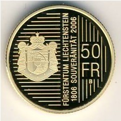 Лихтенштейн 50 франков 2006 год