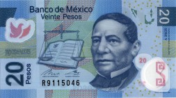 Мексика 20 песо 2016 год - Бенито Пабло Хуарес. Монте-Альбан. Косихо-Питао UNC