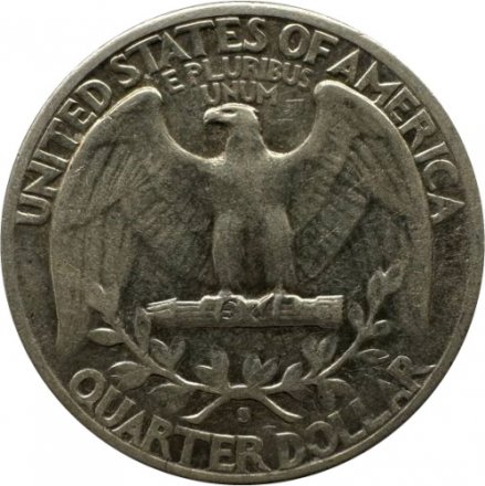 США 25 центов (1/4 доллара) 1942 год - Джордж Вашингтон (без отметки МД)