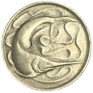 Сингапур 20 центов 1973 год - Рыба-меч