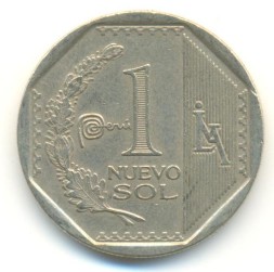 Монета Перу 1 новый соль 2012 год