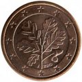 Германия 1 евроцент 2010 год (J)