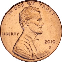 США 1 цент 2010 год - Авраам Линкольн (D)