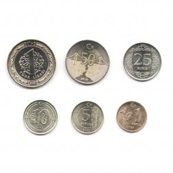 Набор из 6 монет Турция 2019 - 2020 год