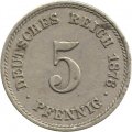 Германия 5 пфеннигов 1876 год (A)