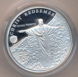 Монета Монголия 100 тугриков 2008 год - Статуя Христа-Искупителя