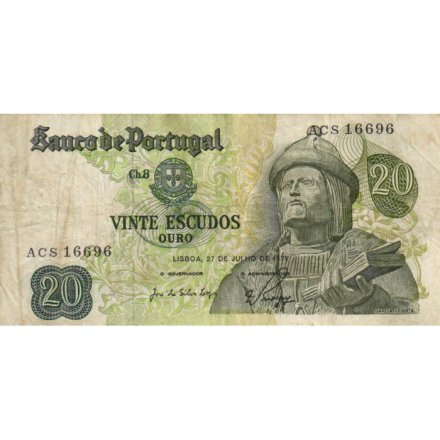 Португалия 20 эскудо 1971 год - тип 1 - F