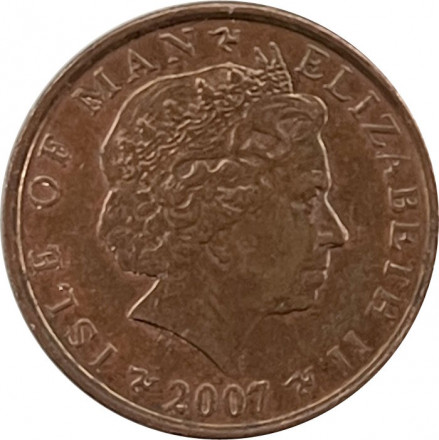 Остров Мэн 1 пенни 2007 год (Отметка &quot;BA&quot; на реверсе)