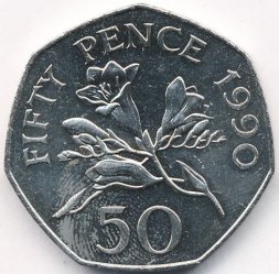 Гернси 50 пенсов 1990 год - Фрезия