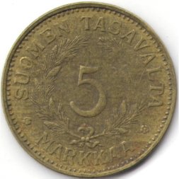 Финляндия 5 марок 1950 год