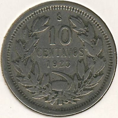 Чили 10 сентаво 1923 год