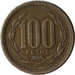 Чили 100 песо 1986 год