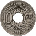 Франция 10 сантимов 1923 год (отметка монетного двора: &quot;Молния&quot;)