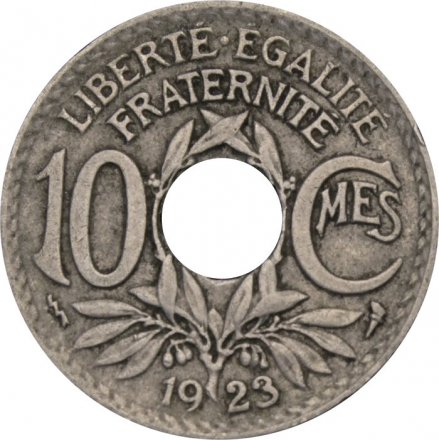 Франция 10 сантимов 1923 год (отметка монетного двора: &quot;Молния&quot;)