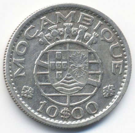 Мозамбик 10 эскудо 1954 год
