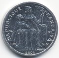 Новая Каледония 1 франк 2008 год - Сидящая Марианна. Птица кагу