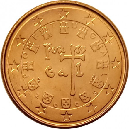 Португалия 1 евроцент 2009 год UNC