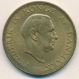 Дания 2 кроны 1956 год - Король Фредерик IX