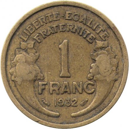 Франция 1 франк 1932 год