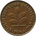 ФРГ 2 пфеннига 1964 год - G