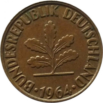 ФРГ 2 пфеннига 1964 год - G