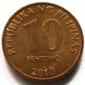 Филиппины 10 сентимо 2010 год