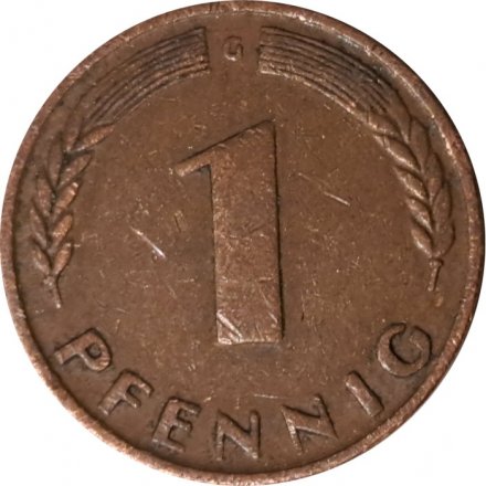 ФРГ 1 пфенниг 1949 год - G