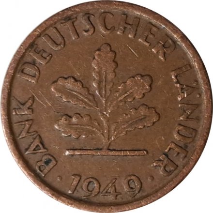 ФРГ 1 пфенниг 1949 год - G