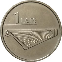 Латвия 1 лат 2013 год - Гусли (Кокле)