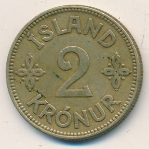 Исландия 2 кроны 1929 год