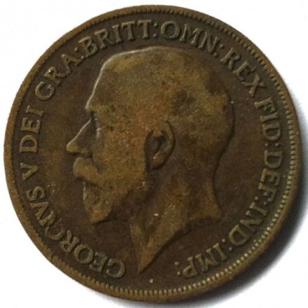 Великобритания 1 пенни 1917 год - Король Георг V