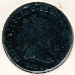 Испания 8 мараведи 1838 год