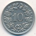 Швейцария 10 раппенов 1938 год