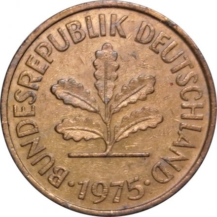 ФРГ 5 пфеннигов 1975 год (F)