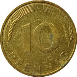 ФРГ 10 пфеннигов 1996 год (A)