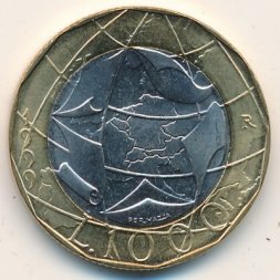 Италия 1000 лир 1999 год