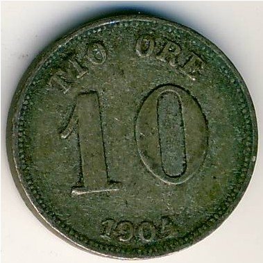 Швеция 10 эре 1904 год