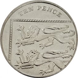 Великобритания 10 пенсов 2015 год (JC)