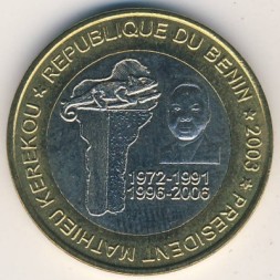 Монета Бенин 6000 франков КФА 2003 год