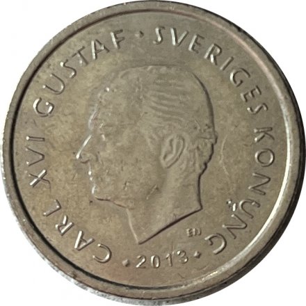 Швеция 1 крона 2013 год - 40 лет правления Короля Карла XVI Густава