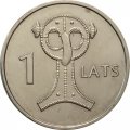 Латвия 1 лат 2007 год - Застёжка. Стилизированая сова