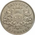 Латвия 1 лат 2007 год - Застёжка. Стилизированая сова