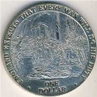 Монета Острова Кука 1 доллар 2007 год - Нельсон на палубе