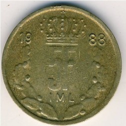 Люксембург 5 франков 1988 год