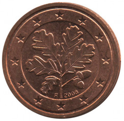 Германия 2 евроцента 2008 год (F)