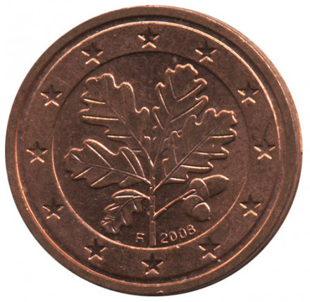 Германия 2 евроцента 2008 год (F)