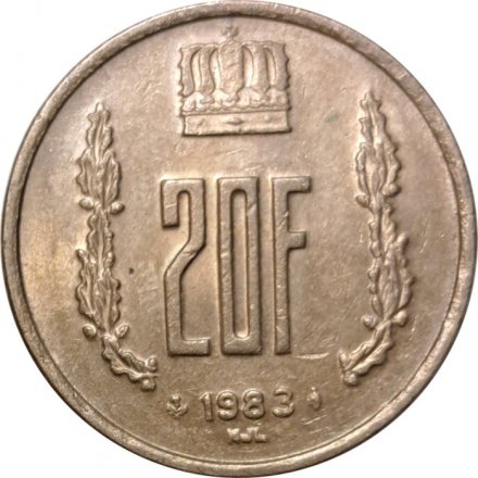 Люксембург 20 франков 1983 год - Великий герцог Жан