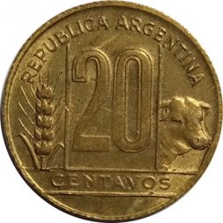 Аргентина 20 сентаво 1949 год